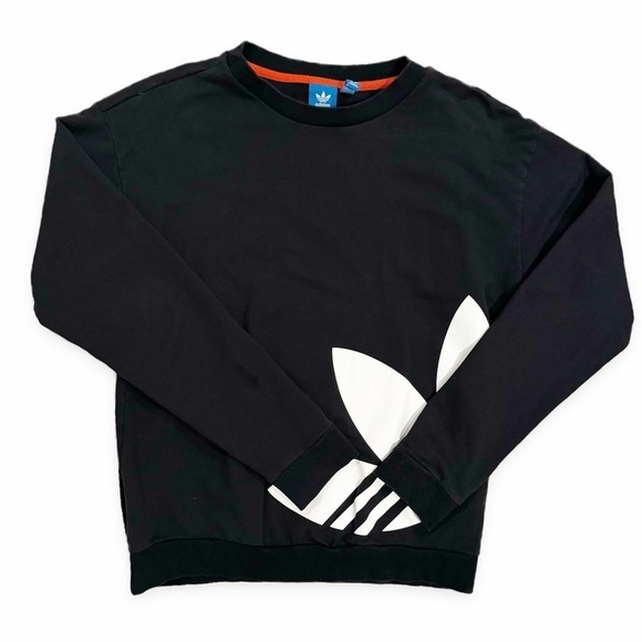 Adidas | Lightweight Crewneck Sweatershirt Logo Black White Size Small - Picture 6 of 7